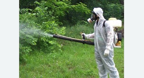 Дезинфекция территории от клещей. Черепаново